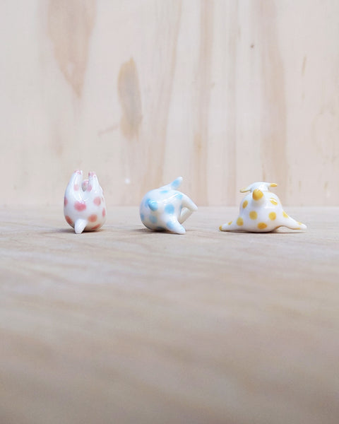 goatPIERROT Ceramic Art Toy [Polka Dot Lamb Trio in Primary Pastel]