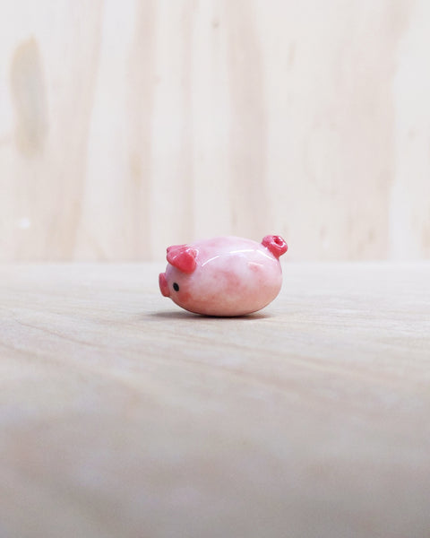 goatPIERROT Ceramic Art Toy [Jellybean Pig with Sliced Apple]