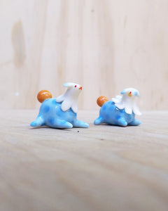 goatPIERROT Ceramic Art Toy [Silly Beasts in Polka Blue]