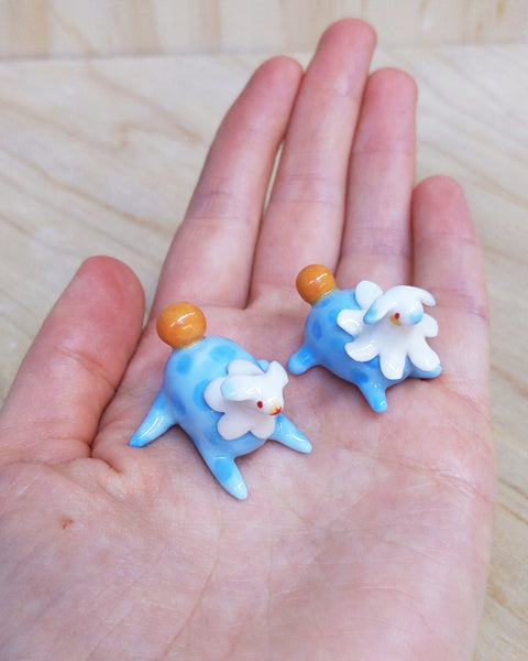 goatPIERROT Ceramic Art Toy [Silly Beasts in Polka Blue]