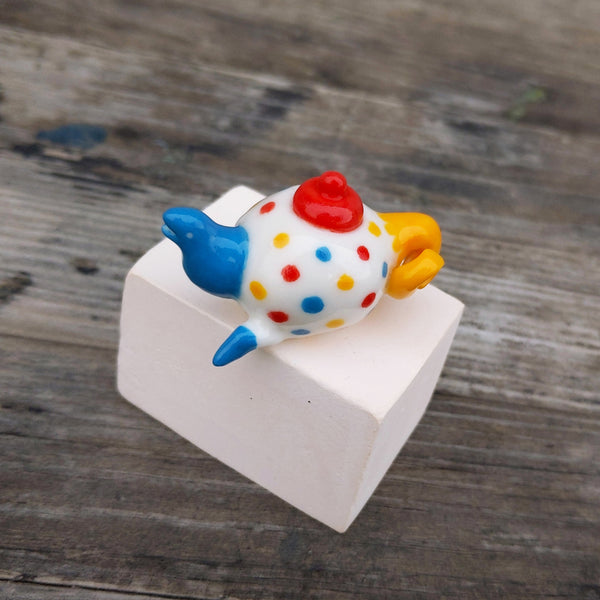 goatPIERROT Ceramic Art Toy [Teahorse in Primary Polka Dot]