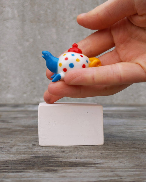 goatPIERROT Ceramic Art Toy [Teahorse in Primary Polka Dot]