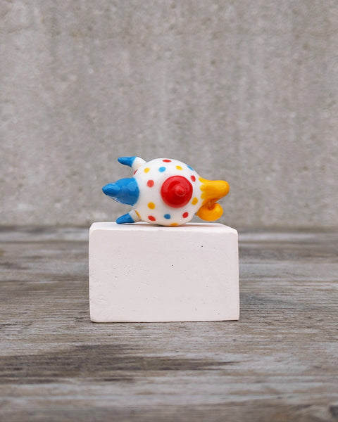 goatPIERROT Ceramic Art Toy [Teahorse in Primary Polka Dot]