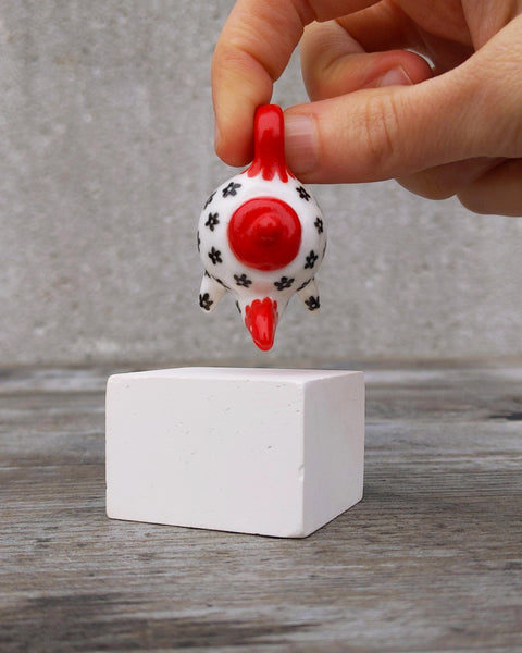 goatPIERROT Ceramic Art Toy [Teahorse in Red and Black]