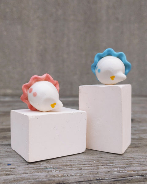 goatPIERROT Ceramic Art Toy [Birbauble BB24.064 + BB24.065: Pink and Blue Pierrot Birbaubles, listed individually]