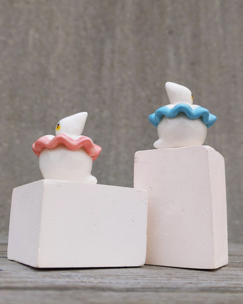 goatPIERROT Ceramic Art Toy [Birbauble BB24.064 + BB24.065: Pink and Blue Pierrot Birbaubles, listed individually]