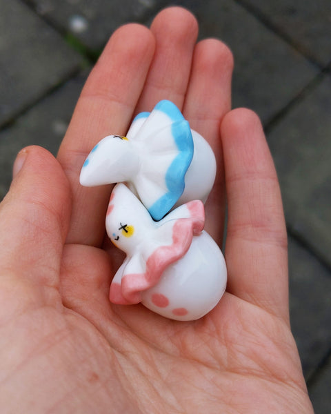 goatPIERROT Ceramic Art Toy [Birbauble BB24.064 + BB24.065: Pink and Blue Pierrot Birbaubles, listed individually]