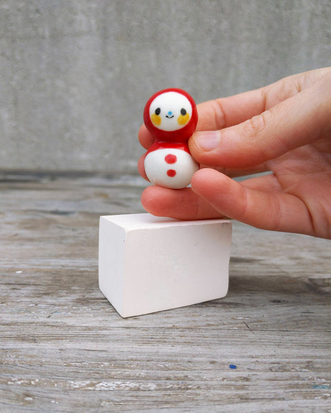 goatPIERROT Ceramic Art Toy [Birbauble BB24.055: Bobblenoggin in Red]