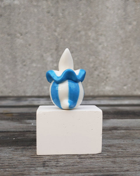 goatPIERROT Ceramic Art Toy [25.018: Pierrot Birbauble Blue Stripe]