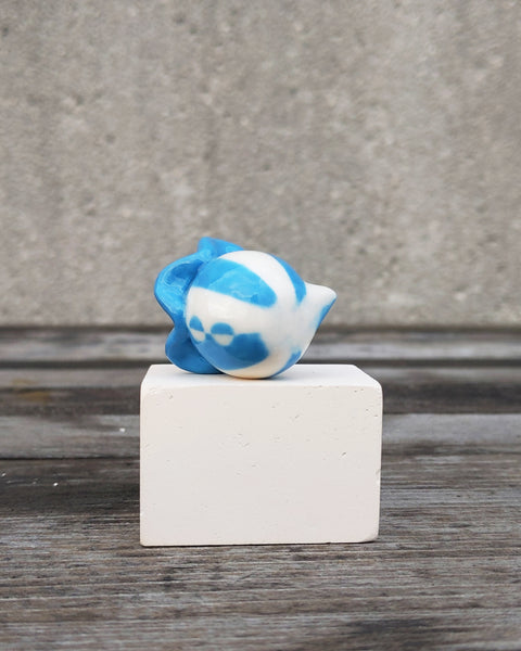 goatPIERROT Ceramic Art Toy [25.018: Pierrot Birbauble Blue Stripe]