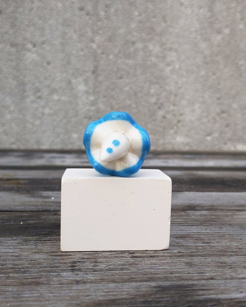 goatPIERROT Ceramic Art Toy [25.018: Pierrot Birbauble Blue Stripe]