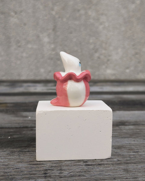 goatPIERROT Ceramic Art Toy [25.019: Pierrot Birbauble Pink Stripe]