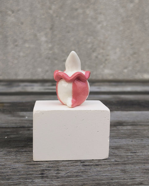 goatPIERROT Ceramic Art Toy [25.019: Pierrot Birbauble Pink Stripe]