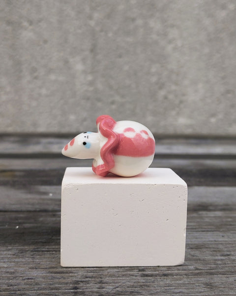 goatPIERROT Ceramic Art Toy [25.019: Pierrot Birbauble Pink Stripe]