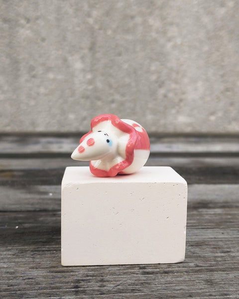 goatPIERROT Ceramic Art Toy [25.019: Pierrot Birbauble Pink Stripe]