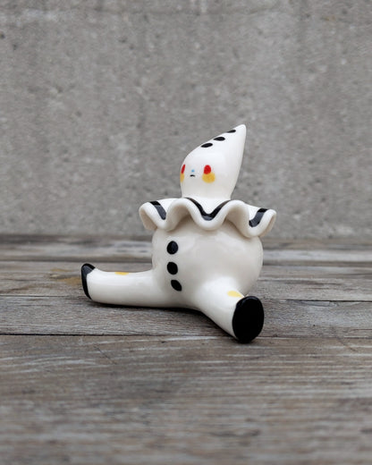 goatPIERROT Ceramic Art Toy [25.030: Large Chub Pierrot Tinybirdman, Minor Flaws]