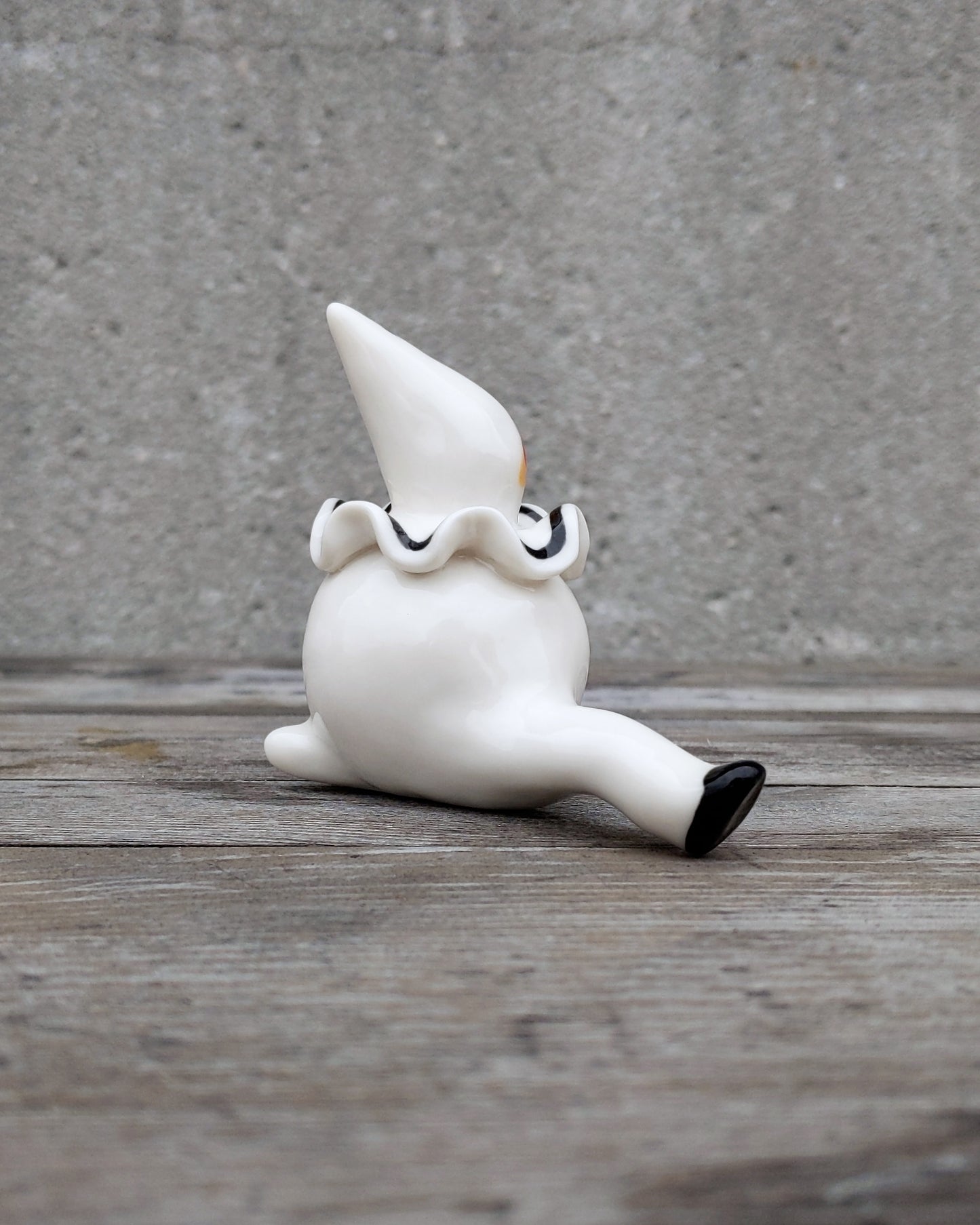 goatPIERROT Ceramic Art Toy [25.031: Large Pierrot Tinybirdman, Flawed Second]