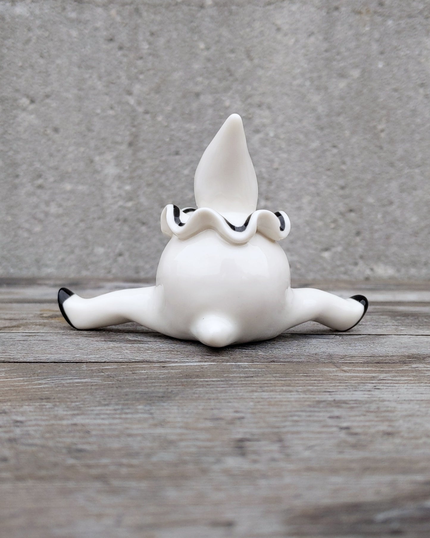 goatPIERROT Ceramic Art Toy [25.031: Large Pierrot Tinybirdman, Flawed Second]