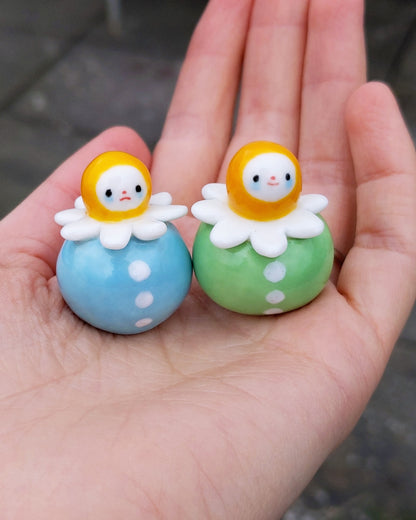 goatPIERROT Ceramic Art Toy [25.028 + 25.029: Chamomile Birbauble Duo, Set of Two]