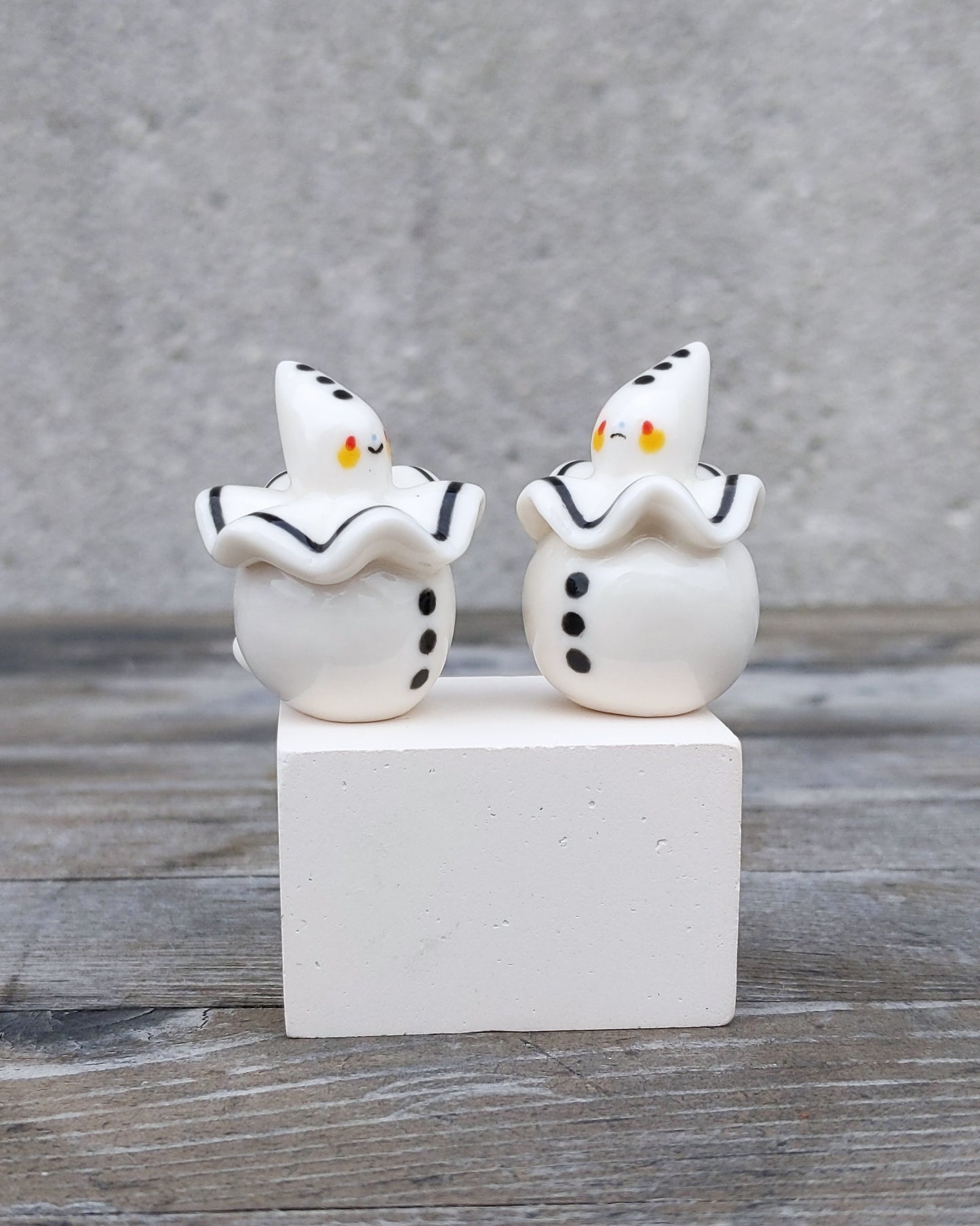 goatPIERROT Ceramic Art Toy [25.026 + 25.027: Pierrot Birbauble Duo, Set of Two]