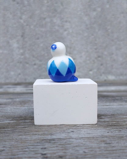 goatPIERROT Ceramic Art Toy [25.023: Arlecchino in Blue, One-off]