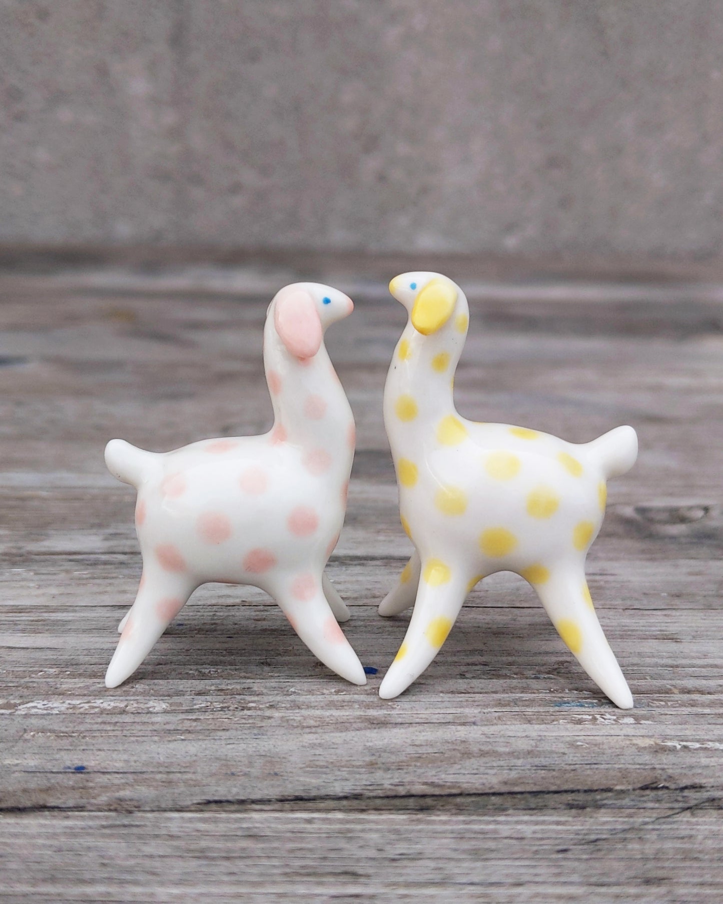 goatPIERROT Ceramic Art Toy [Pink and Yellow Camelopards - Set of Two]