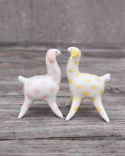goatPIERROT Ceramic Art Toy [Pink and Yellow Camelopards - Set of Two]