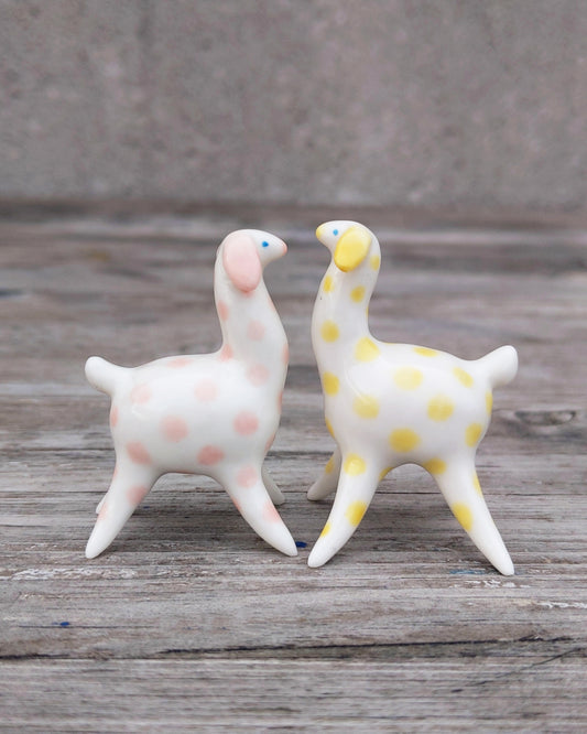 goatPIERROT Ceramic Art Toy [Pink and Yellow Camelopards - Set of Two]
