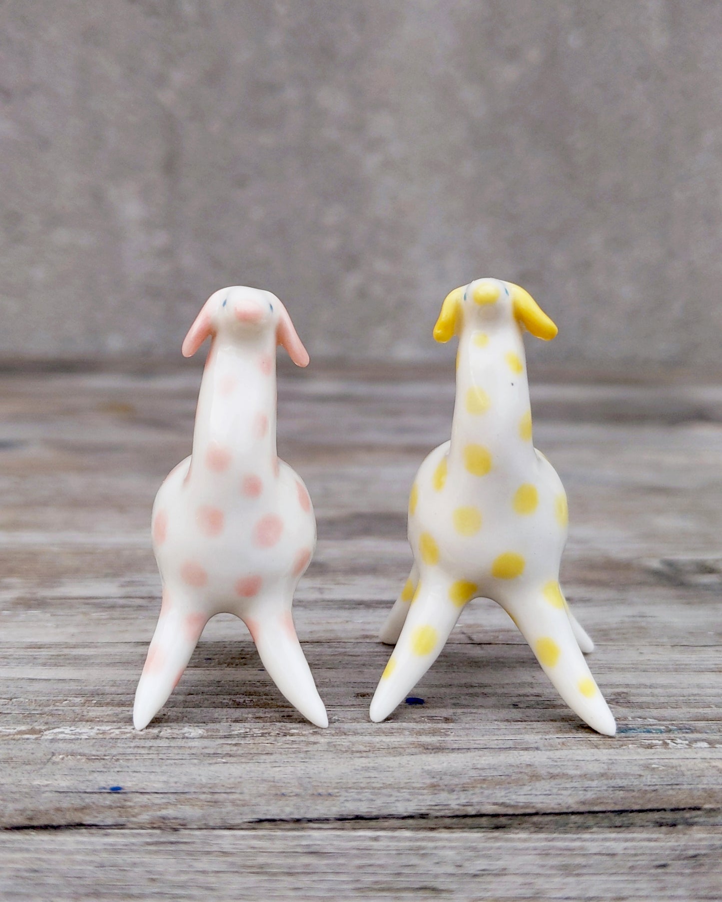 goatPIERROT Ceramic Art Toy [Pink and Yellow Camelopards - Set of Two]