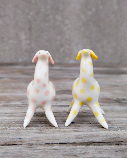goatPIERROT Ceramic Art Toy [Pink and Yellow Camelopards - Set of Two]