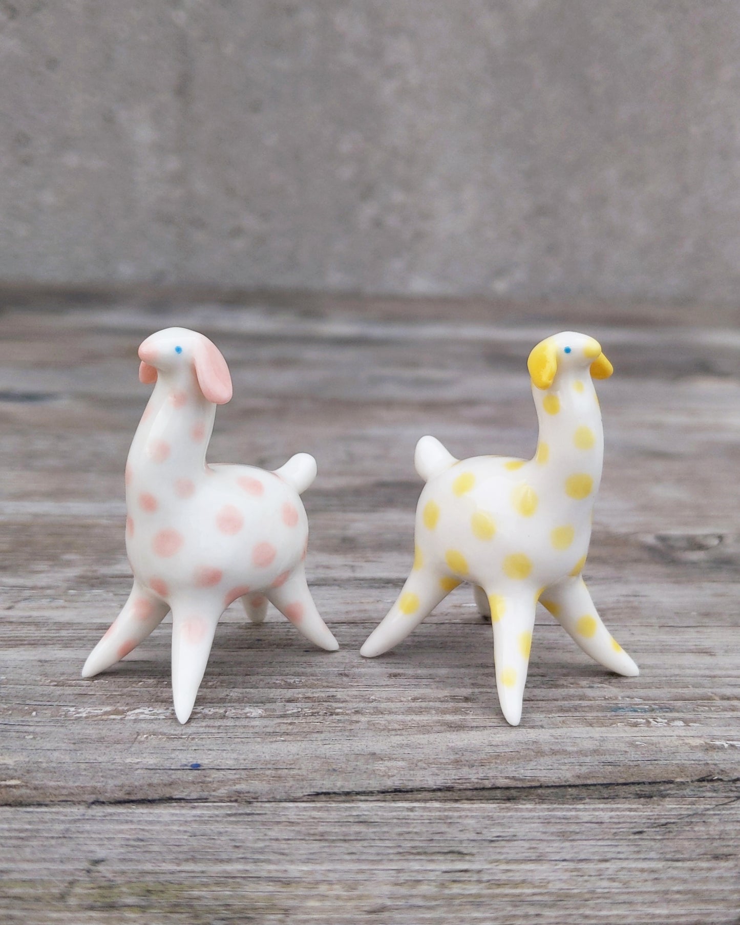 goatPIERROT Ceramic Art Toy [Pink and Yellow Camelopards - Set of Two]