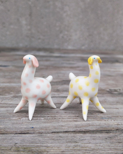 goatPIERROT Ceramic Art Toy [Pink and Yellow Camelopards - Set of Two]
