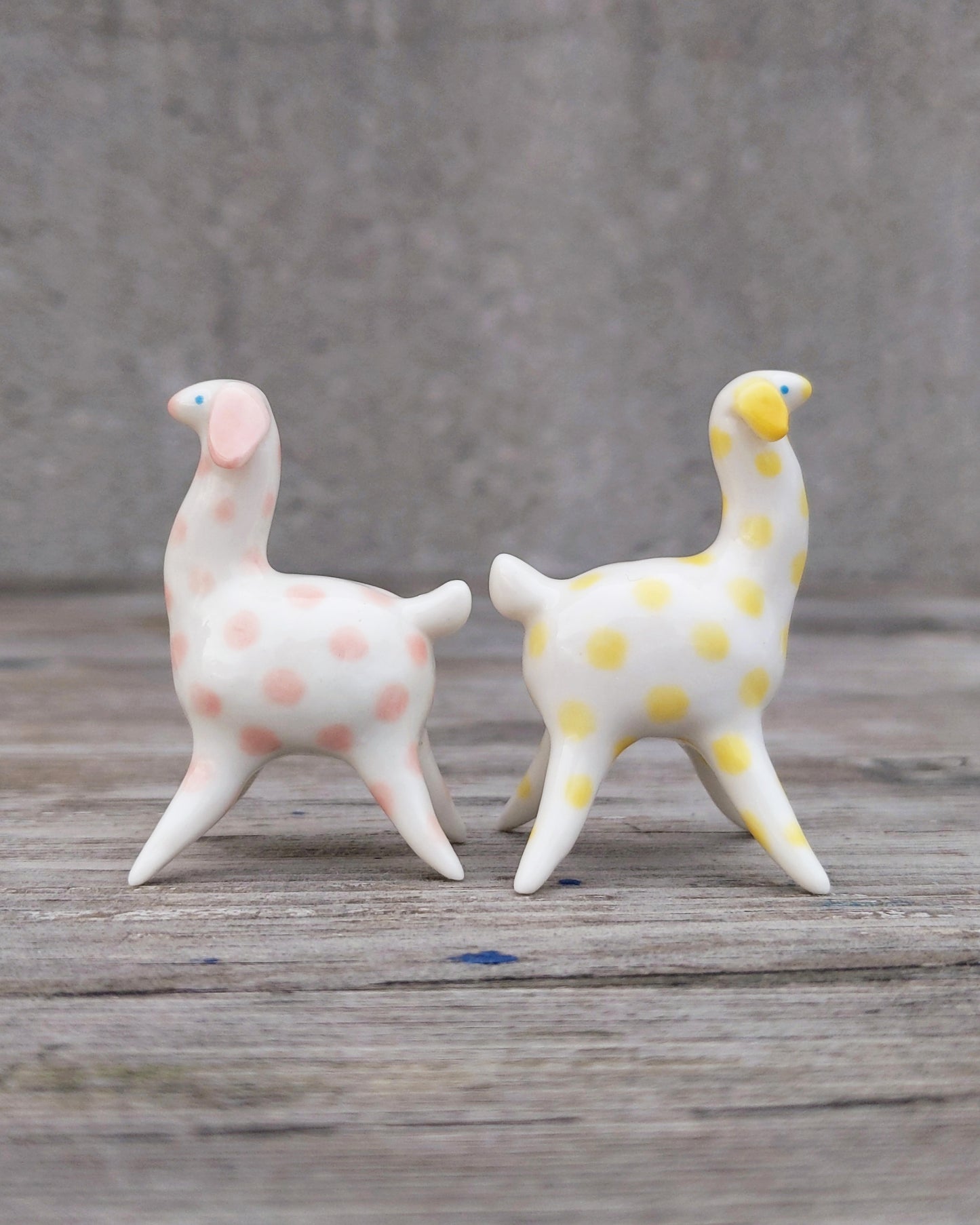 goatPIERROT Ceramic Art Toy [Pink and Yellow Camelopards - Set of Two]