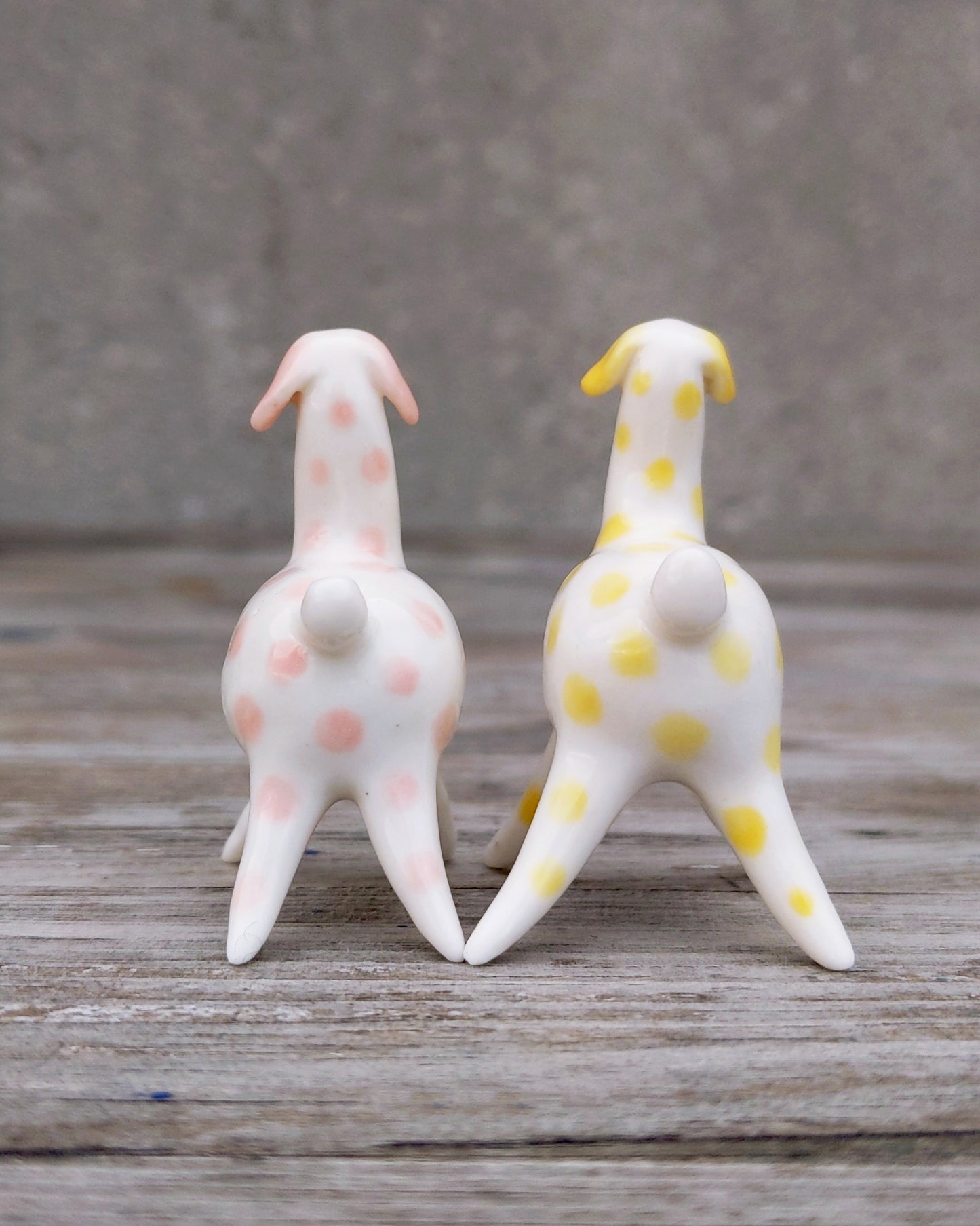 goatPIERROT Ceramic Art Toy [Pink and Yellow Camelopards - Set of Two]