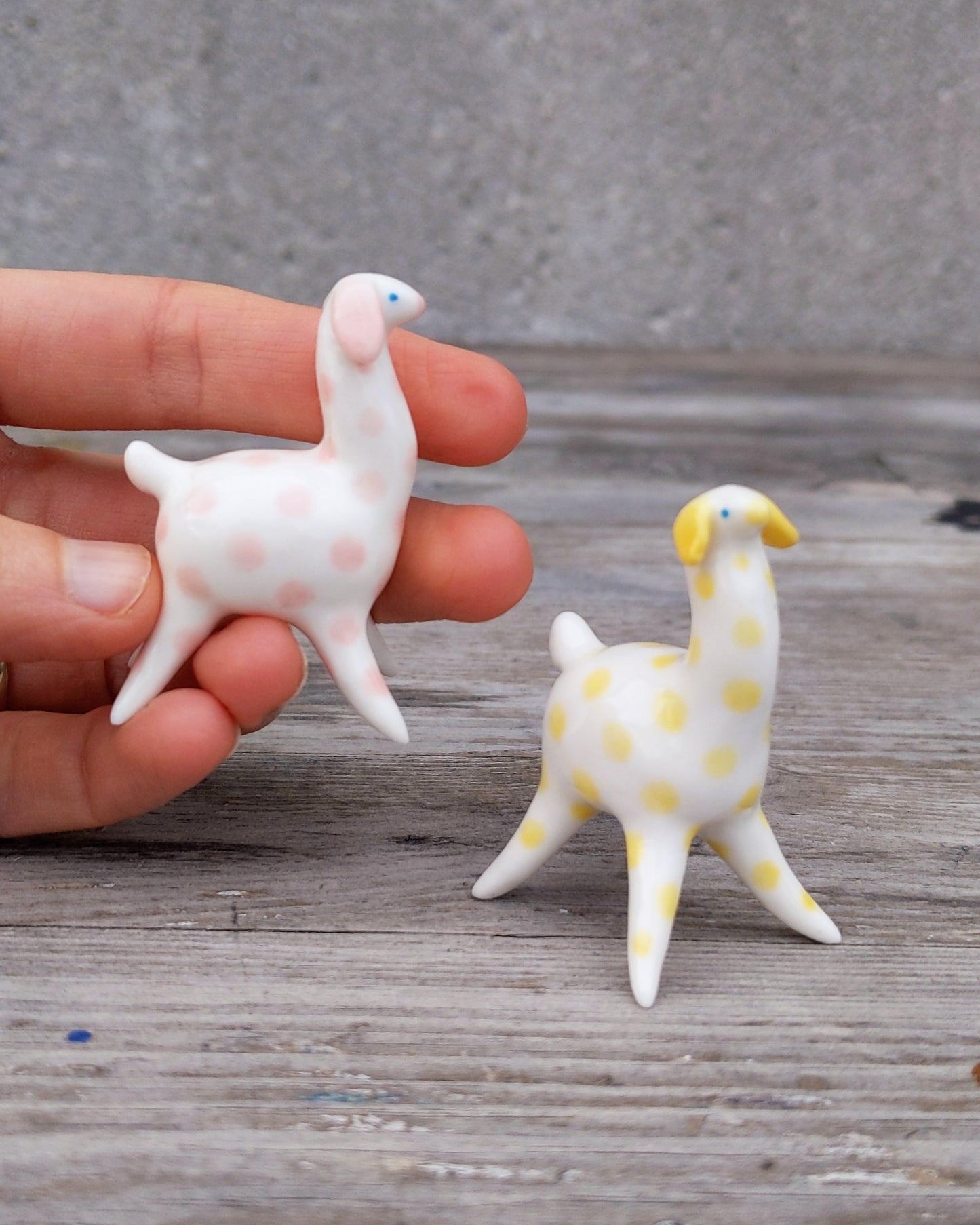 goatPIERROT Ceramic Art Toy [Pink and Yellow Camelopards - Set of Two]