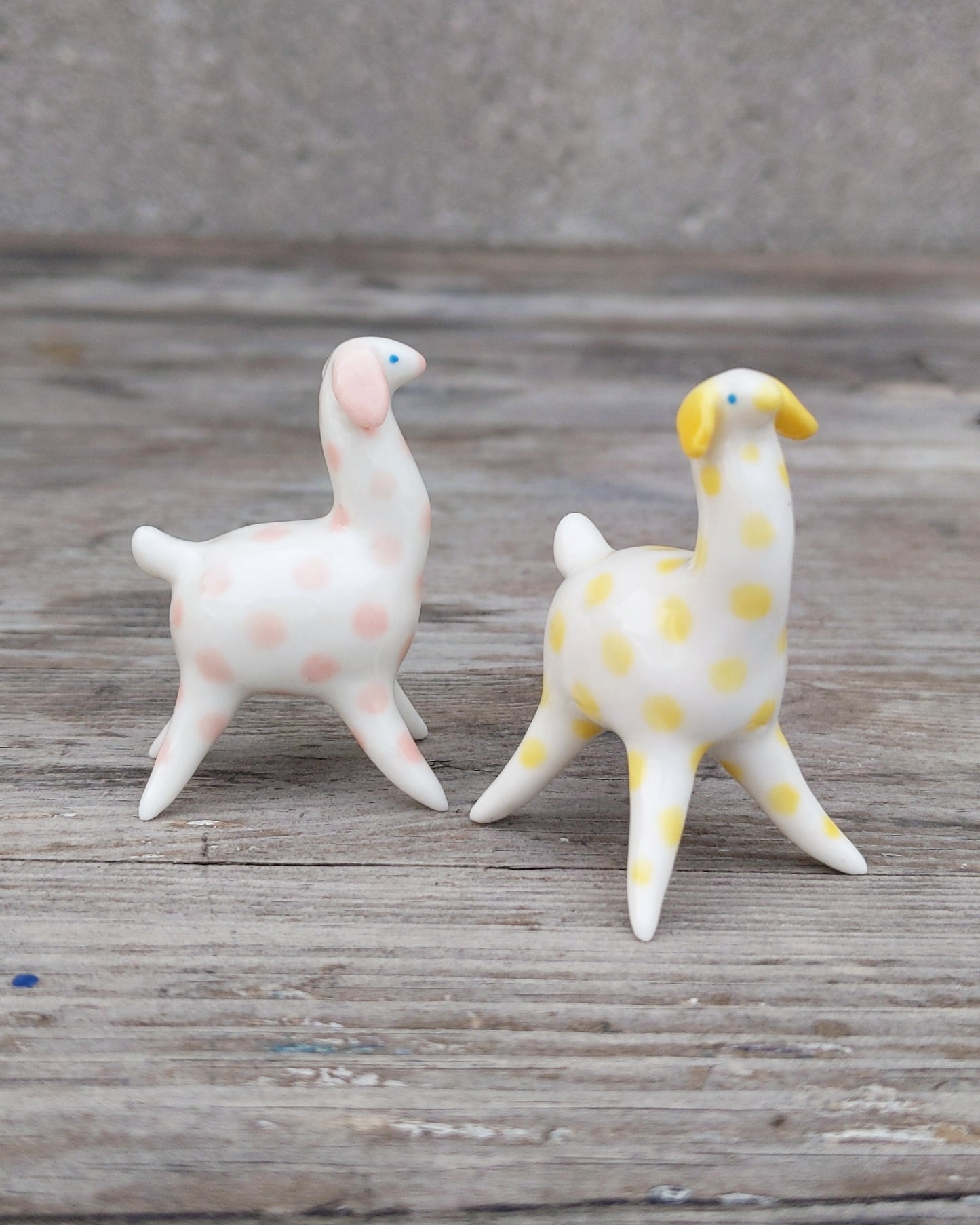 goatPIERROT Ceramic Art Toy [Pink and Yellow Camelopards - Set of Two]