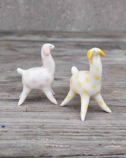goatPIERROT Ceramic Art Toy [Pink and Yellow Camelopards - Set of Two]