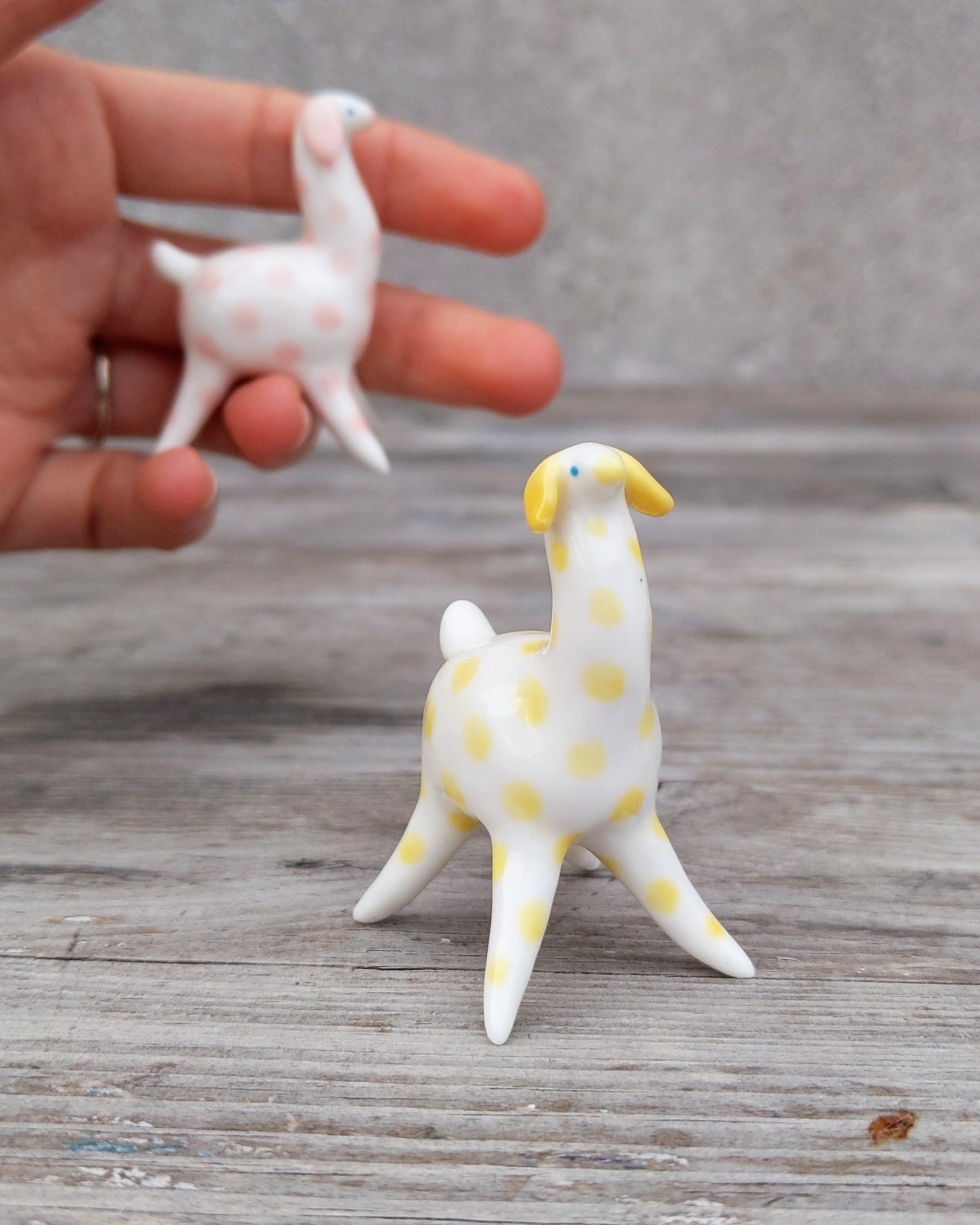 goatPIERROT Ceramic Art Toy [Pink and Yellow Camelopards - Set of Two]