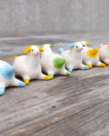 goatPIERROT Ceramic Art Toy [Pupnubbins: Doing a Sploot]
