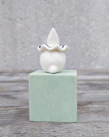 goatPIERROT Ceramic Art Toy [25.037: Pierrot Birbauble with Yellow Heart Butt]