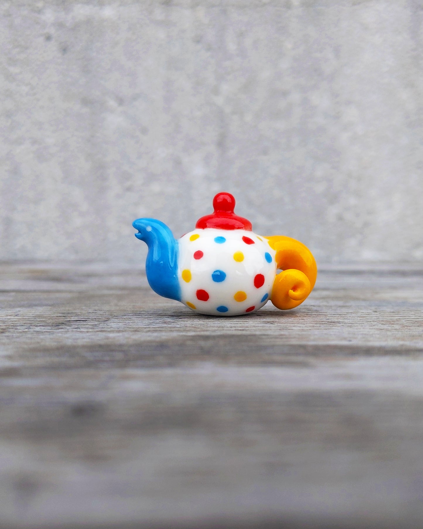 goatPIERROT Ceramic Art Toy [25.042: Teahorse in Primary Polka, no legs]