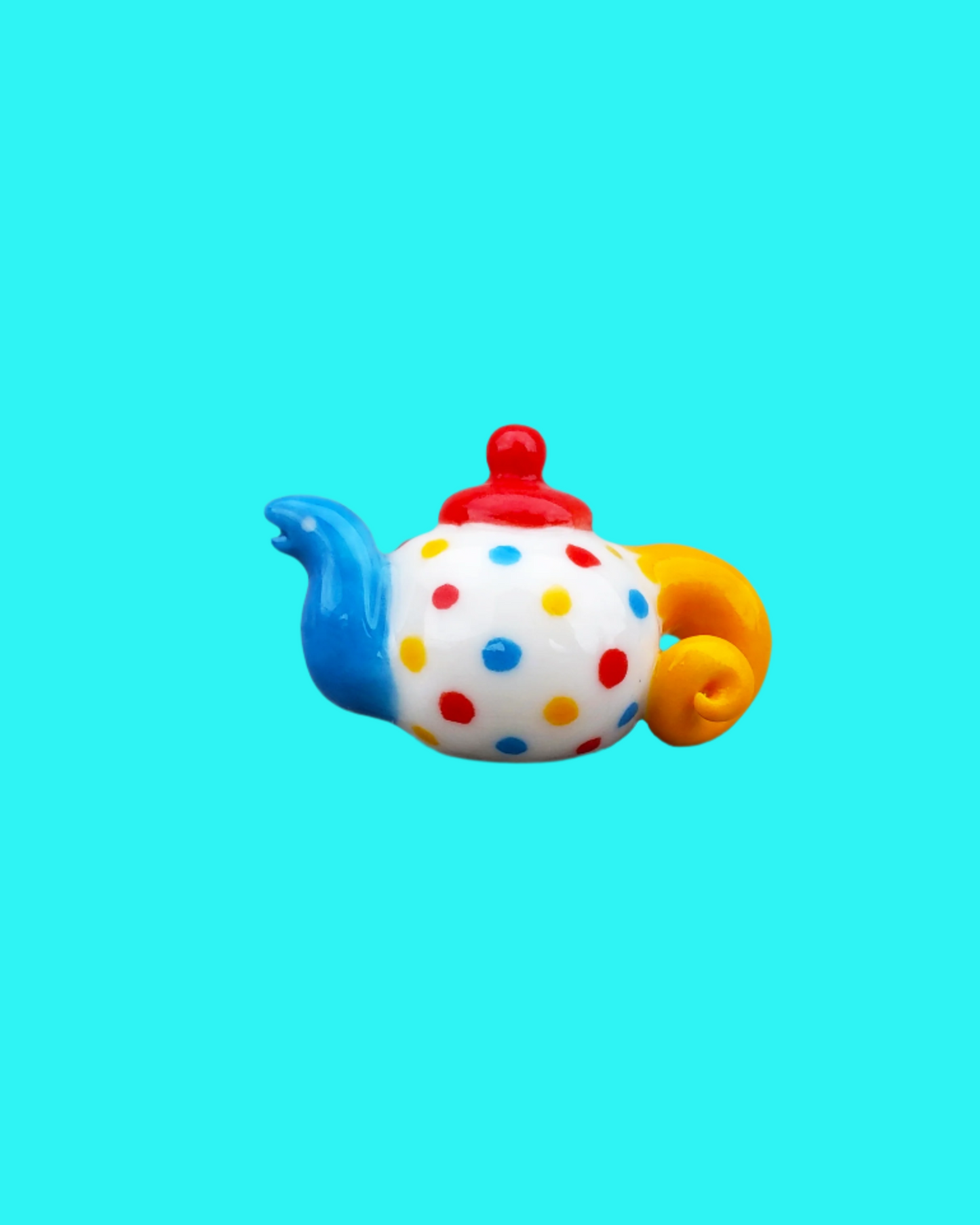 goatPIERROT Ceramic Art Toy [25.042: Teahorse in Primary Polka, no legs]