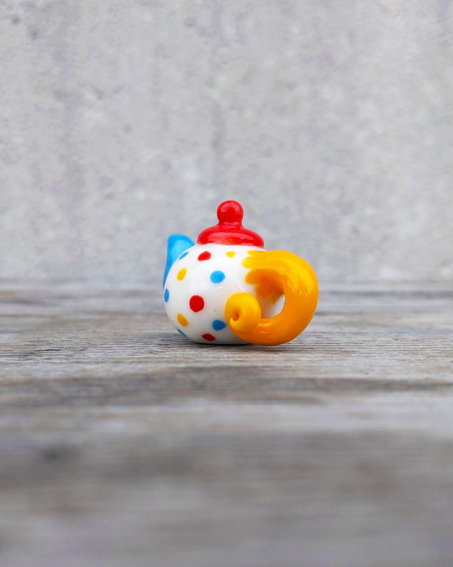 goatPIERROT Ceramic Art Toy [25.042: Teahorse in Primary Polka, no legs]