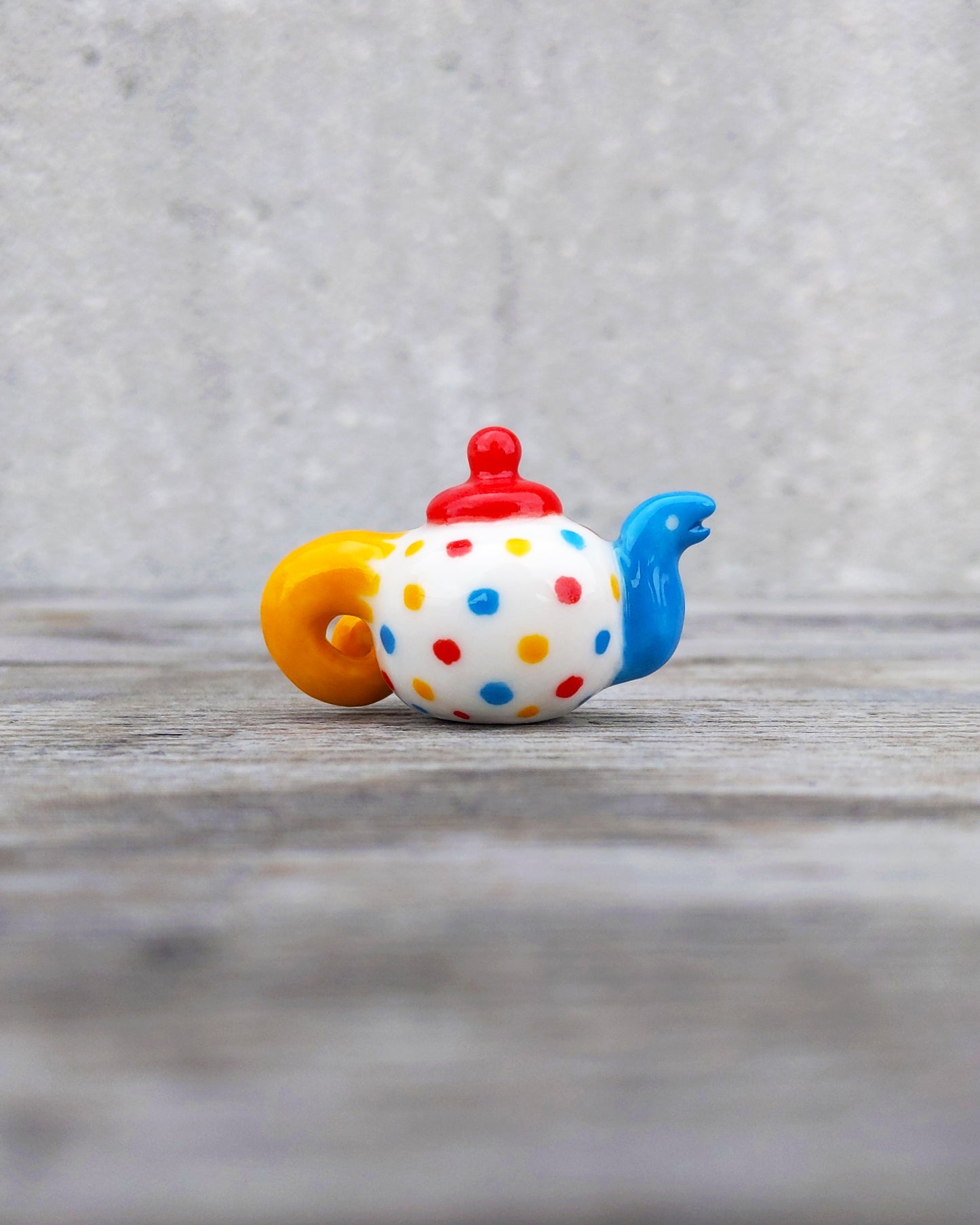 goatPIERROT Ceramic Art Toy [25.042: Teahorse in Primary Polka, no legs]