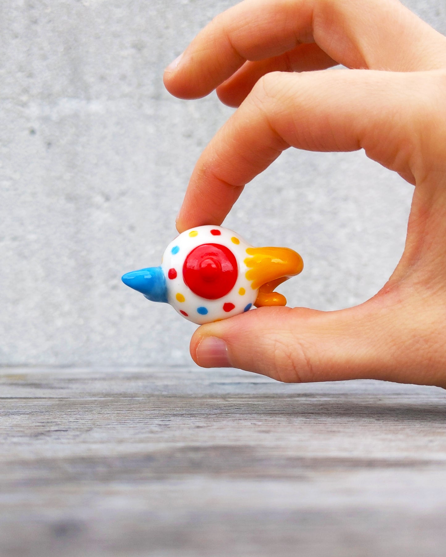 goatPIERROT Ceramic Art Toy [25.042: Teahorse in Primary Polka, no legs]