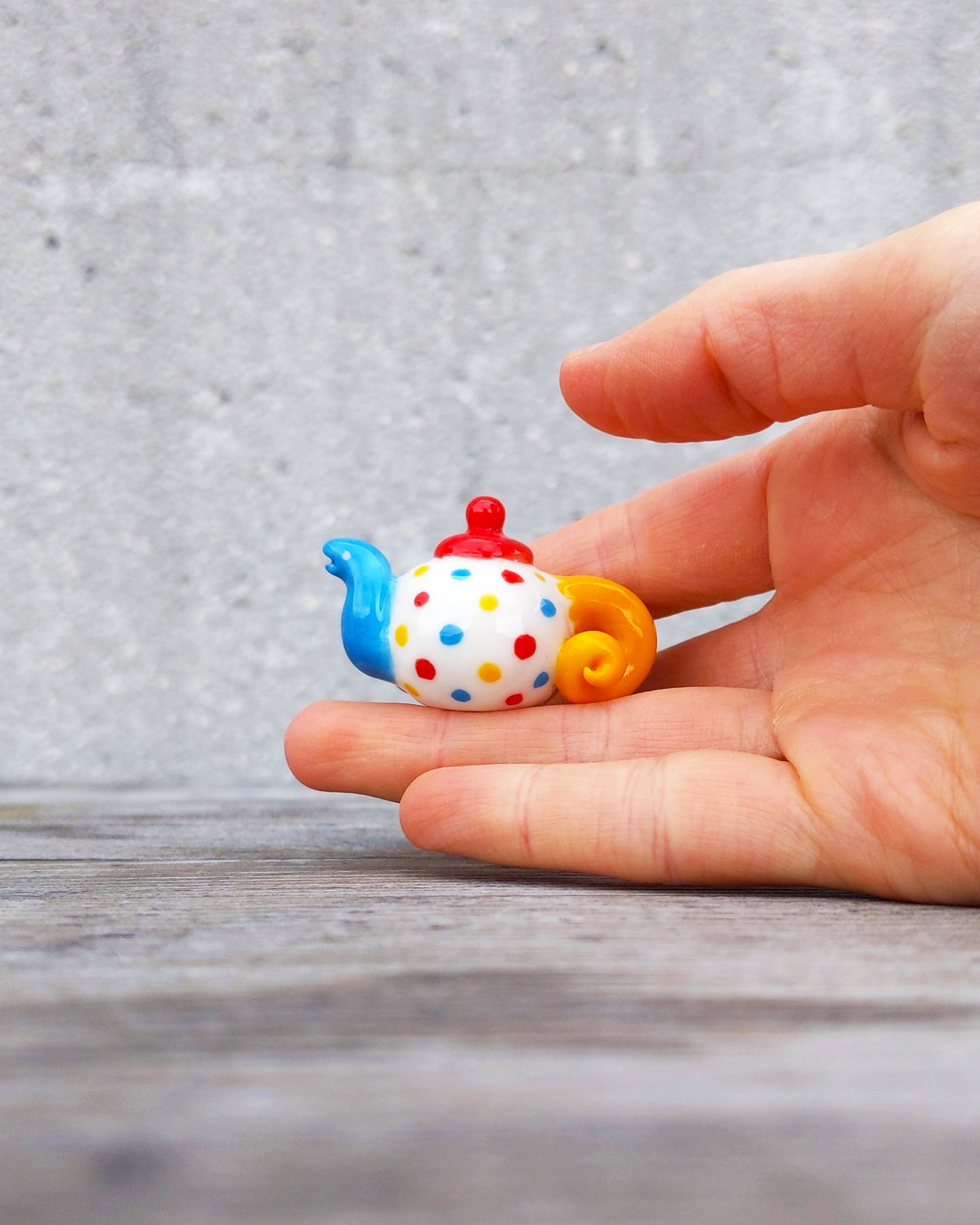 goatPIERROT Ceramic Art Toy [25.042: Teahorse in Primary Polka, no legs]