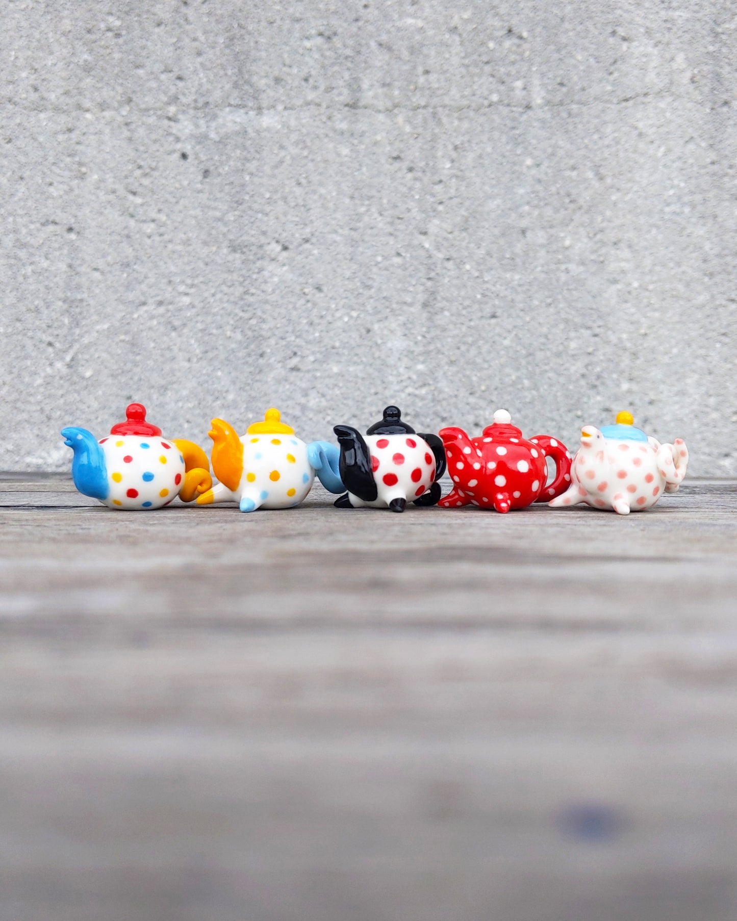 goatPIERROT Ceramic Art Toy [25.042: Teahorse in Primary Polka, no legs]