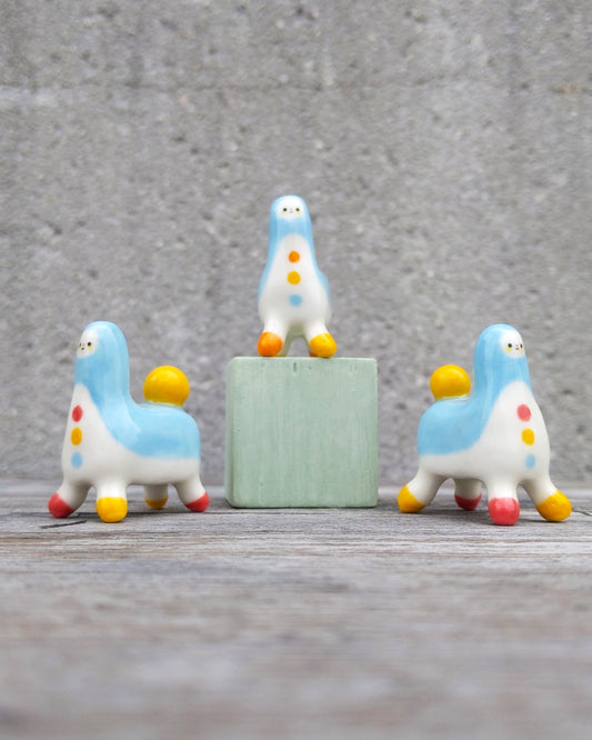 goatPIERROT Ceramic Art Toy [25.043 - 25.044: Tinybirdhorse in Blue, Listed Individually]