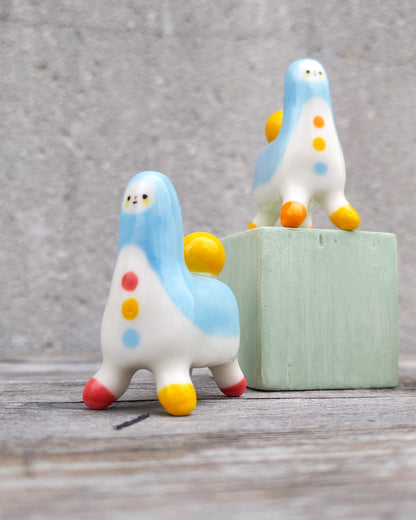 goatPIERROT Ceramic Art Toy [25.043 - 25.044: Tinybirdhorse in Blue, Listed Individually]