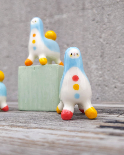goatPIERROT Ceramic Art Toy [25.043 - 25.044: Tinybirdhorse in Blue, Listed Individually]